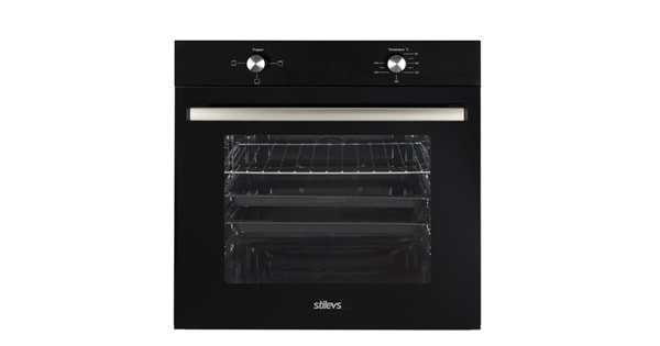 Stilevs 75 Litre Ankastre Fırın Siyah SBE70121